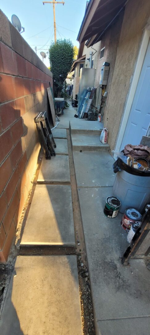 Outdoor walkway beside building